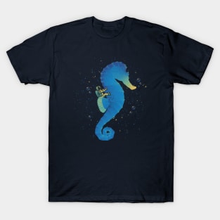 Riding a Sea Horse Astronaut by Tobe Fonseca T-Shirt